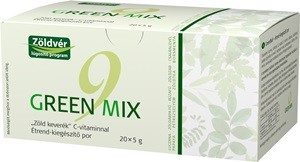 Zöldvér green mix 9 zöld keverék + c-vitamin por 100g Zöldvér green mix 9 zöld keverék + c-vitamin por 100g