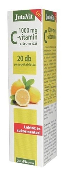 Jutavit c-vitamin 1000mg citrom ízű pezsgőtabletta 20db Jutavit c-vitamin 1000mg citrom ízű pezsgőtabletta 20db