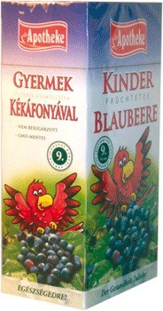 Apotheke gyümölcstea kékáfonya gyermekeknek papagáj filteres 20db Apotheke gyümölcstea kékáfonya gyermekeknek papagáj filteres 20db