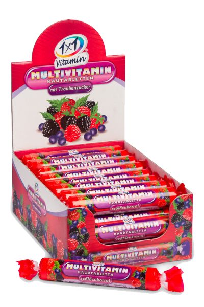 1x1 Vitaday rágótabletta erdei gyümölcs szőlőcukorral 17db 1x1 Vitaday rágótabletta erdei gyümölcs szőlőcukorral 17db