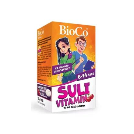 BIOCO SULI VITAMIN 6-14 ÉVESEKNEK CSERESZNYE ÍZŰ RÁGÓTABLETTA 90DB