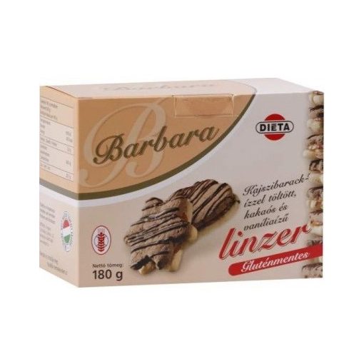 Gluténmentes barbara linzer kajszibarack ízzel töltött 180g