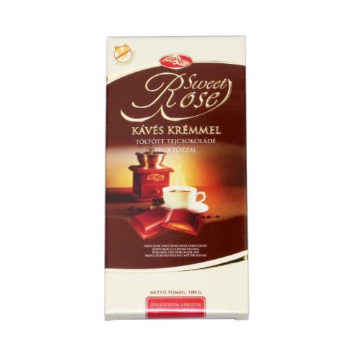 SWEET ROSE TÖLTÖTT KÁVÉS TEJCSOKI FRUKTÓZZAL 100G
