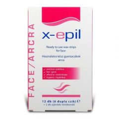 X-Epil szőrtelenítő gyantacsík arcra 12db