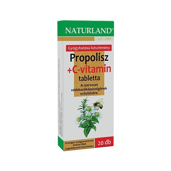 NATURLAND PROPOLISZ+C-VITAMIN TABLETTA 20DB