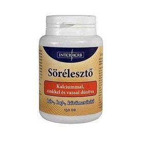 INTERHERB SÖRÉLESZTŐ KALCIUMMAL TABLETTA 150DB