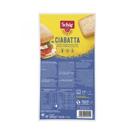 GLUTÉNMENTES SCHAR CIABATTINE ZSEMLE 200G /4HÓ/