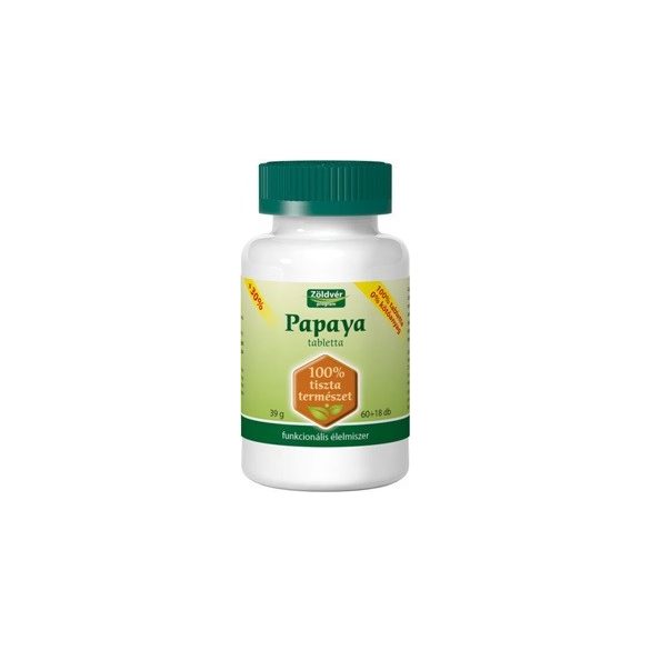 Zöldvér 100% papaya tabletta 78db