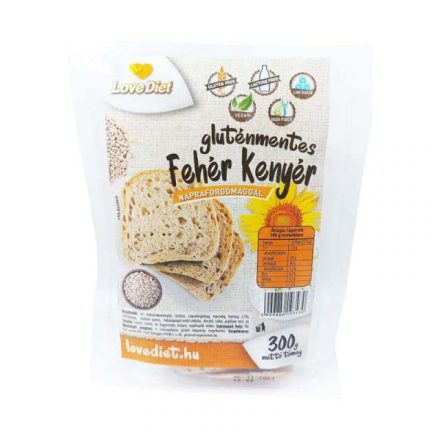 GLUTÉNMENTES LOVE DIET FEHÉR KENYÉR NAPRAFORGÓMAGGAL 300G
