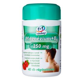 1x1 Vitaday rágótabletta mg 250mg + b6 eper 45db