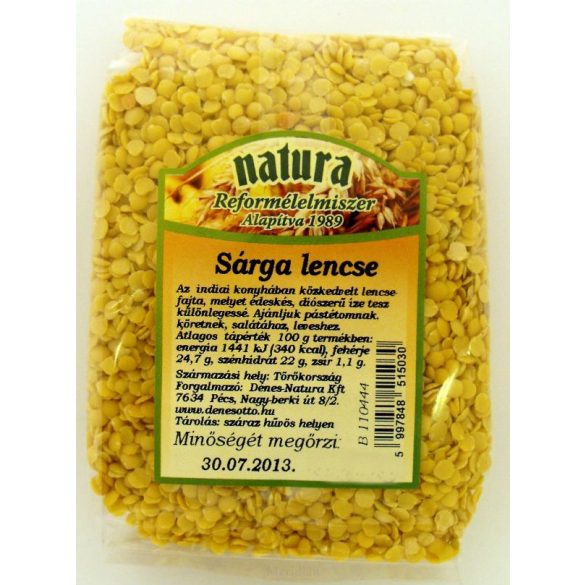 NATURA SÁRGA LENCSE 500G