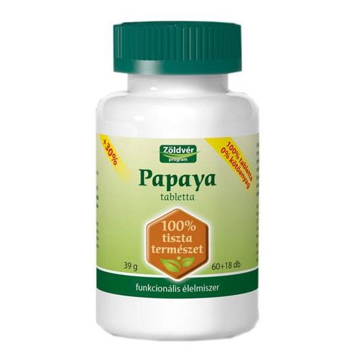 Zöldvér Papaya tabletta 60+18db