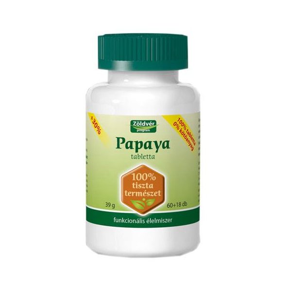 ZÖLDVÉR 100% PAPAYA TABLETTA 78DB