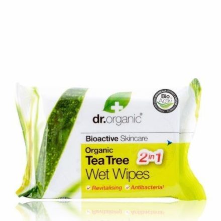 Dr.organic nedves törlőkendő teafa 20db