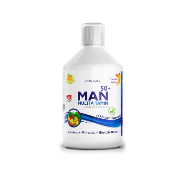 Swedish Nutra MAN 50+ FOLYÉKONY MULTIVITAMIN 50 FELETTI FÉRFIAKNAK 500ml   