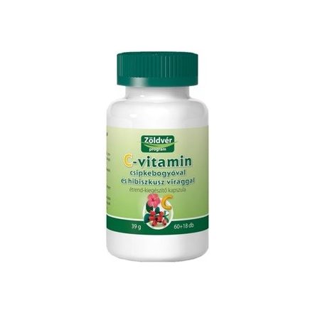 Zöldvér c-vitamin kapszula csipkebogyóval és hibiszkusszal 78db
