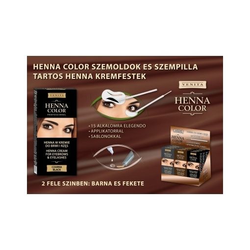 Henna Color szemöldök és szempilla krémfesték fekete 15g