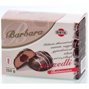   GLUTÉNMENTES BARBARA KAKAÓS ÉTBEVONÓVAL MÁRTOTT VEGYES GYÜMÖLCSÍZZEL TÖLTÖTT MÉZES PUSZEDLI 150G
