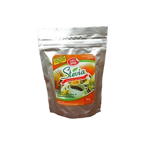 Cukor stop stevia 1:10 por visszazárható tasakban 100g