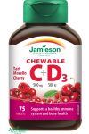 JAMIESON C ÉS D3-VITAMIN CSERESZNYE ÍZŰ SZOPOGATÓ TABLETTA 75DB