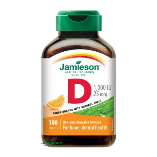 Jamieson d3-vitamin 1000iu narancs ízű szopogató tabletta 100db
