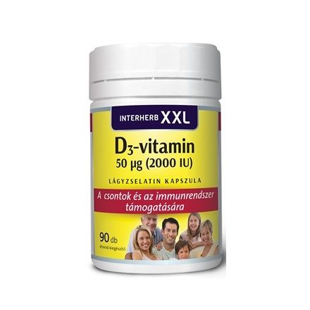 Interherb xxl d3-vitamin 2000iu olívaolajjal kapszula 90db