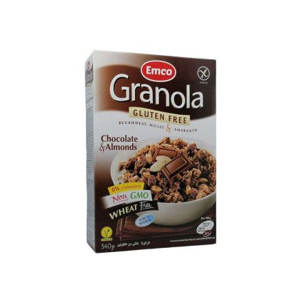 GLUTÉNMENTES GRANOLA MÜZLI CSOKOLÁDÉVAL ÉS MANDULÁVAL 340G