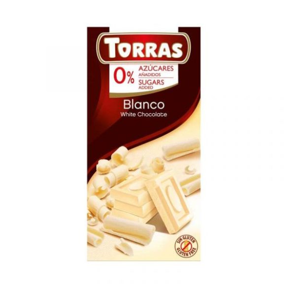 TORRAS HOZZÁADOTT CUKOR NÉLKÜL FEHÉRCSOKOLÁDÉ 75G