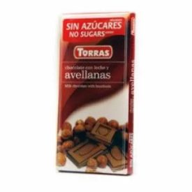   TORRAS HOZZÁADOTT CUKOR NÉLKÜL TEJCSOKOLÁDÉ MOGYORÓS 75G