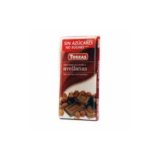 TORRAS HOZZÁADOTT CUKOR NÉLKÜL TEJCSOKOLÁDÉ MOGYORÓS 75G