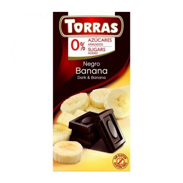 TORRAS HOZZÁADOTT CUKOR NÉLKÜL ÉTCSOKOLÁDÉ BANÁNOS 75G