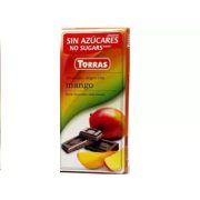 TORRAS HOZZÁADOTT CUKOR NÉLKÜL ÉTCSOKOLÁDÉ MANGÓS 75G