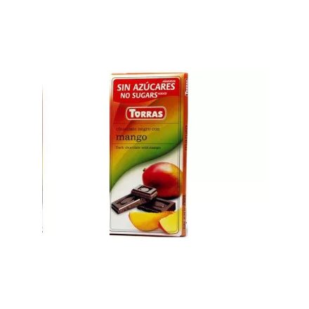 TORRAS HOZZÁADOTT CUKOR NÉLKÜL ÉTCSOKOLÁDÉ MANGÓS 75G