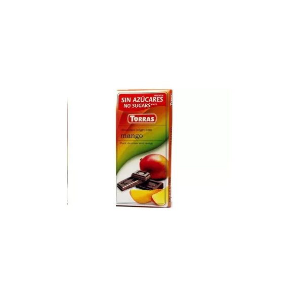 TORRAS HOZZÁADOTT CUKOR NÉLKÜL ÉTCSOKOLÁDÉ MANGÓS 75G