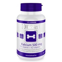 Bioheal kalcium 500 mg + D3-vitamin +K2-vitamin 70db