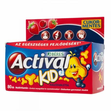 BÉRES ACTIVAL KID RÁGÓTABLETTA 60+20DB