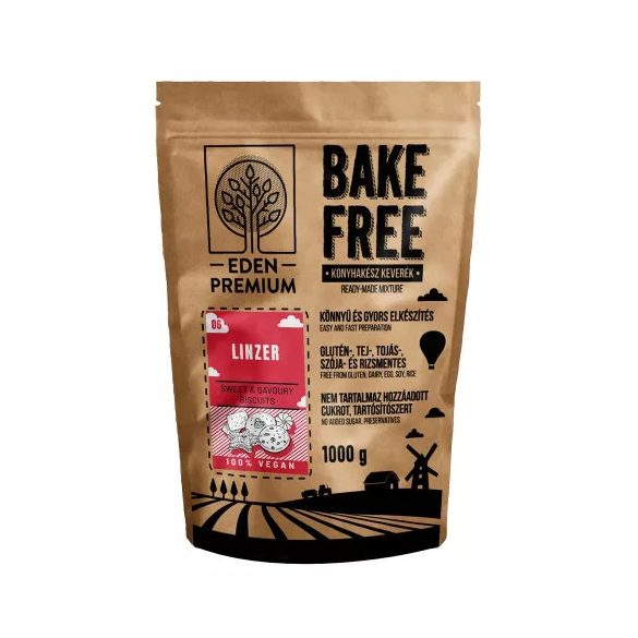 GLUTÉNMENTES ÉDEN PRÉMIUM BAKE-FREE LINZER LISZTKEVERÉK 1000G