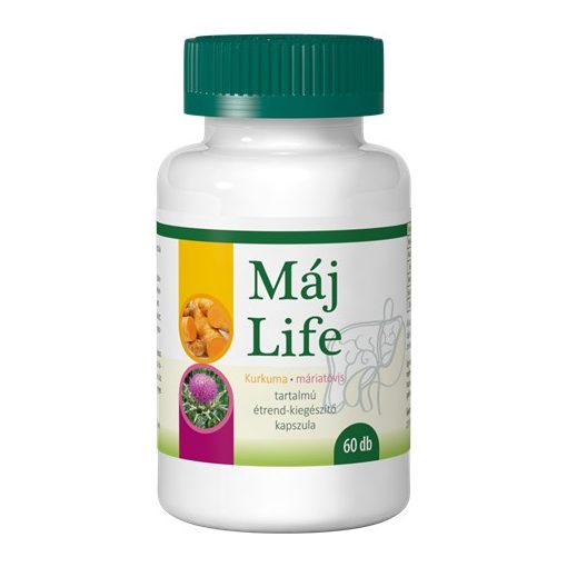 MÁJ LIFE KURKUMA ÉS MÁRIATÖVIS TARTALMÚ KAPSZULA 60DB