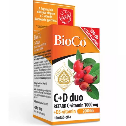 BIOCO C+D DUO RETARD C-VITAMIN 1000 MG + D3-VITAMIN 2000NE FILMTABLETTA 100DB
