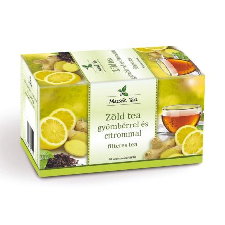 MECSEK TEA GYÖMBÉR-CITROM ÍZŰ ZÖLD TEA FILTERES 20DB