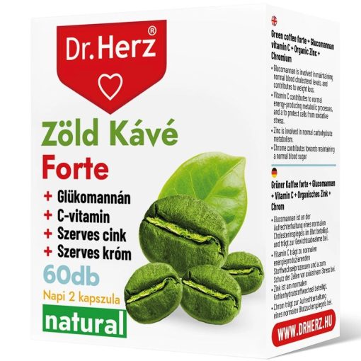 Dr. Herz zöld kávé + C vitamin kapszula krómmal 60db