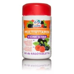 1X1 VITADAY RÁGÓTABLETTA MULTIVITAMIN + CINK + VAS 60DB