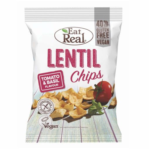 Eat Real Lentil chips-paradicsomos,bazsalikomos