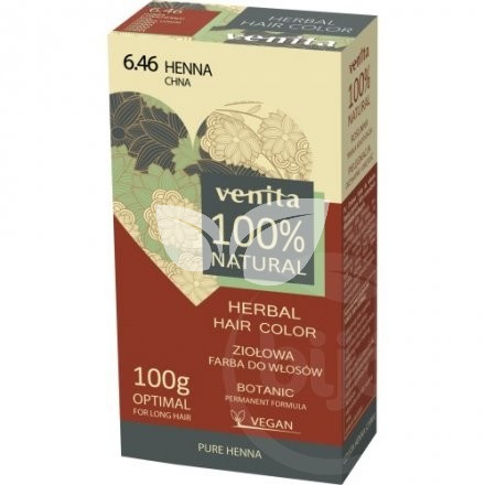 VENITA 100% NATURAL GYÓGYNÖVÉNYES NÖVÉNYI HAJFESTÉK 6.46 HENNA 1DB