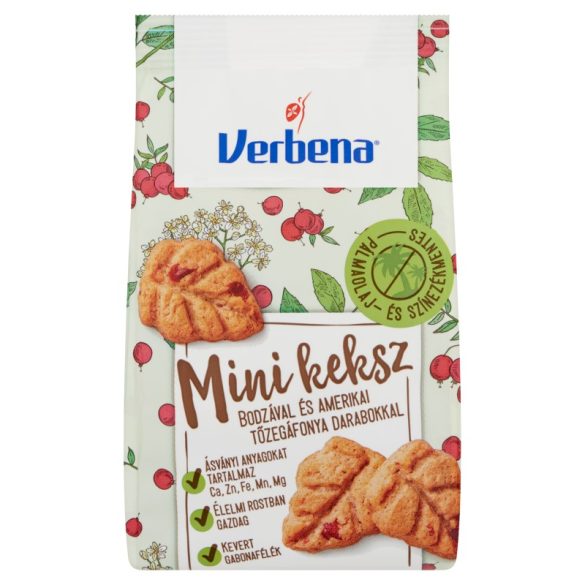 Verbena mini keksz bodzával és amerikai tőzegáfonya darabokkal 90 g