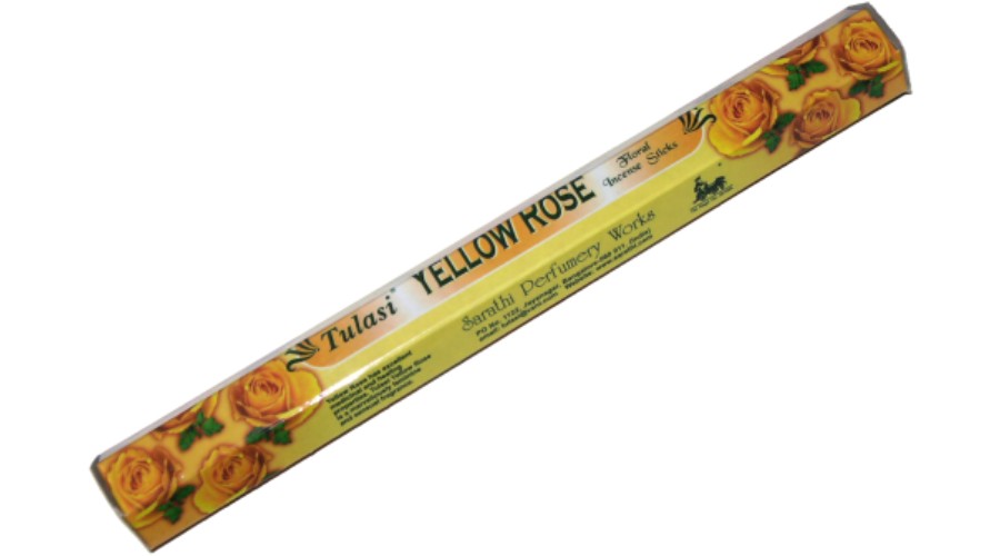 Tulasi füstölő hatszög sárga rózsa 20db