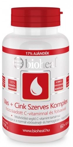 Bioheal vas + cink komplex komplex tabletta 70db